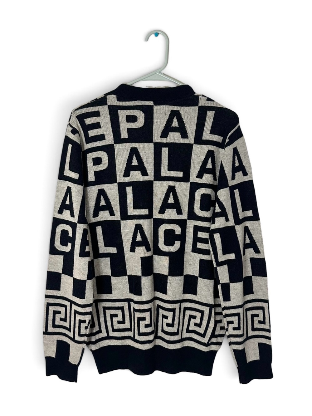 Palace Check it Knit Sweater Black/Grey - Picture 2 of 8